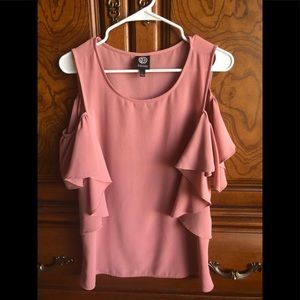 Bobeau Blush Pink Cold Shoulder Blouse